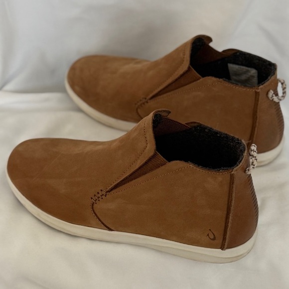 OluKai Tan Ankle Boots with Elastic Panels - Picture 6 of 7